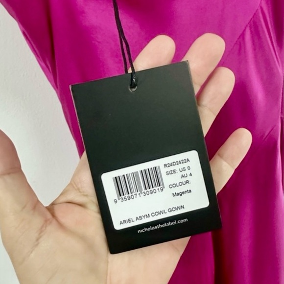 Nicholas Ariel Cowl Gown in Magenta. - Picture 5 of 5